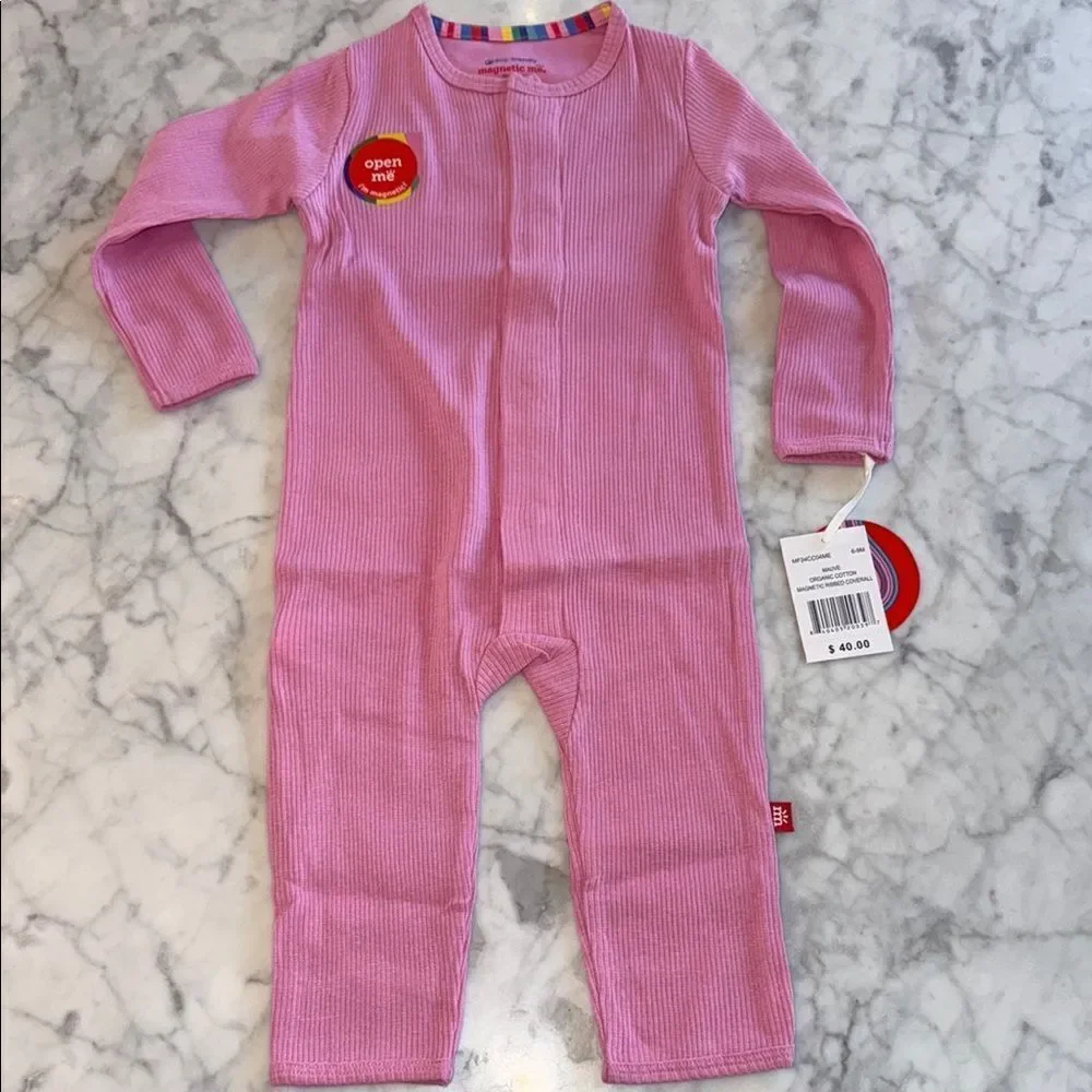 NWT Magnetic Me Organic Cotton Pink Mauve Cozy Coverall